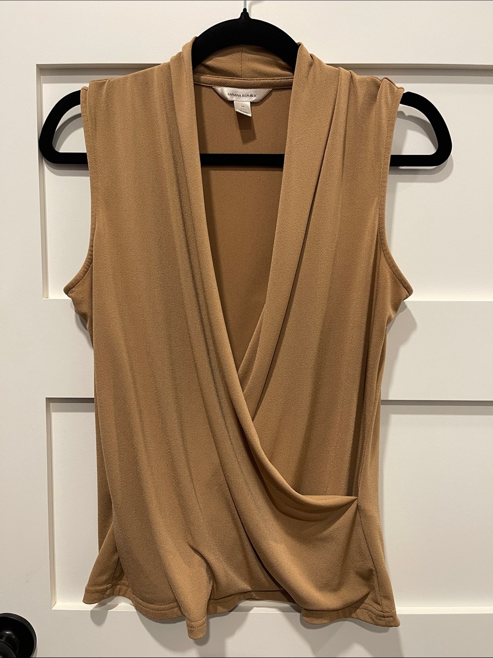 Banana Republic Camel Draped Surplice Sleeveless Camisole